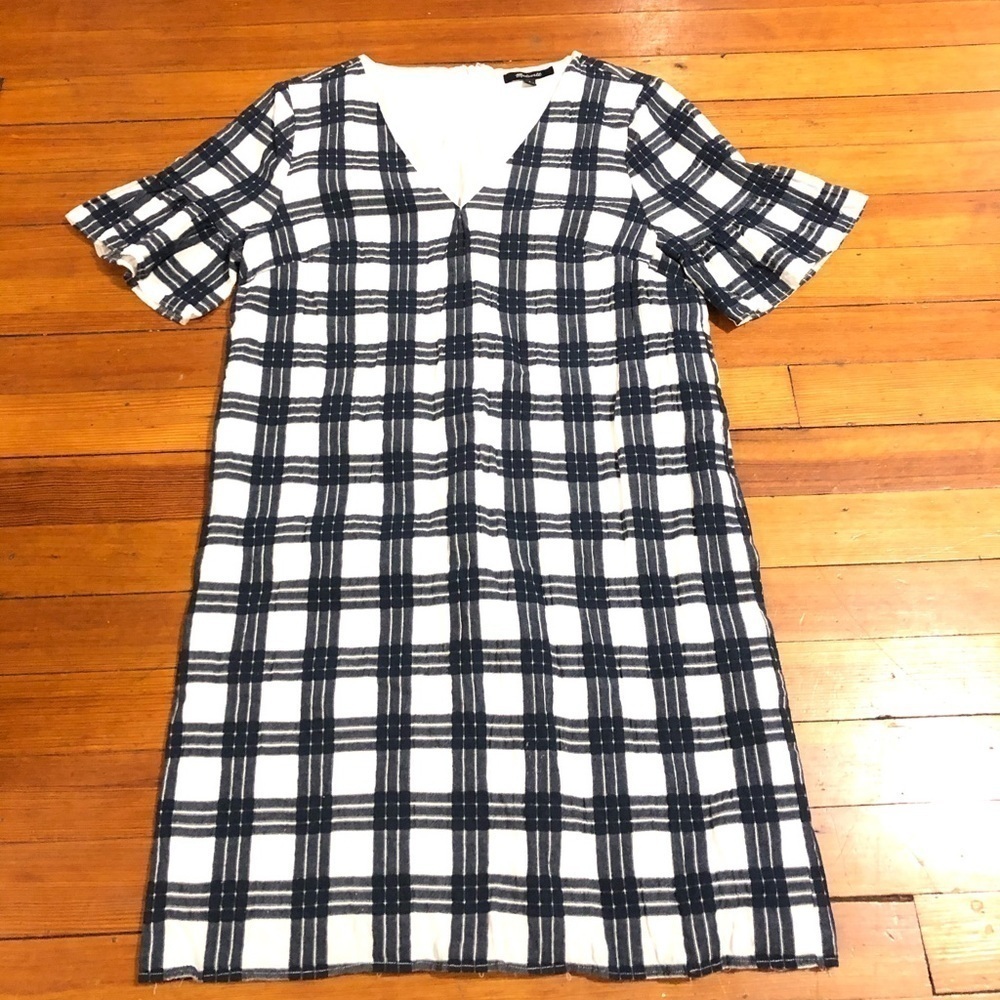 Madewell dresses madewell v neck blue white size 6 - Picture 3 of 7